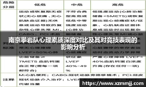 南京攀岩队心理素质深度对比及其对竞技表现的影响分析